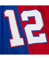 Men's Mitchell & Ness Jim Kelly Royal and Red Buffalo Bills 1990 Split Legacy Replica Jersey