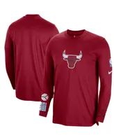 Men's Nike Red Chicago Bulls 2022/23 City Edition Pregame Warmup Long Sleeve Shooting Shirt