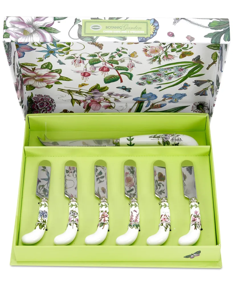 Portmeirion Botanic Garden Cheese Knife and Six Spreaders