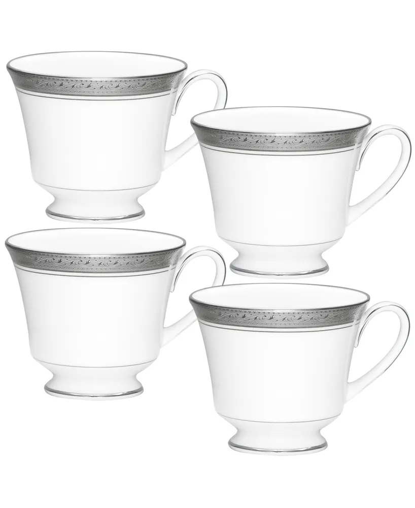 Noritake Crestwood Platinum Set of 4 Cups, Service For 4