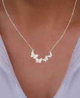 Macy's Cubic Zirconia Butterflies Necklace (1/3 ct. t.w.) in Sterling Silver