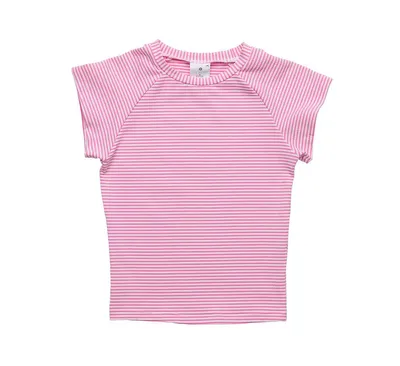 Toddler, Child Girls Raspberry Stripe Ss Rash Top