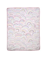 Lambs & Ivy Signature Rainbow Minky/Faux Shearling Soft Fleece Baby Blanket