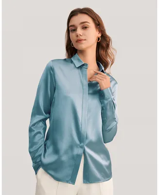 Lilysilk Women's Basic Concealed Placket Silk Shirt
