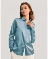 Lilysilk Women's Basic Concealed Placket Silk Shirt