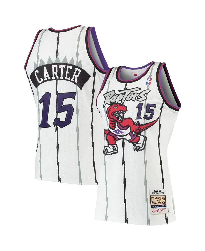 Men's Mitchell & Ness Vince Carter White Toronto Raptors Hardwood Classics 1998-99 Authentic Jersey