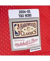 Men's Mitchell & Ness Yao Ming Navy, Red Houston Rockets Hardwood Classics 2004-05 Split Swingman Jersey