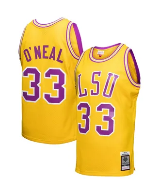 Men's Mitchell & Ness Shaquille O'Neal Gold Lsu Tigers Player Swingman Jersey