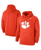 Men's Nike Orange Clemson Tigers Logo Club Pullover Hoodie