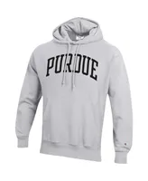 Men's Champion Heathered Gray Purdue Boilermakers Team Arch Reverse Weave Pullover Hoodie