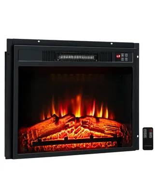 23'' Electric Fireplace Insert Heater w/ Log Flame Effects Remote Control 1400W