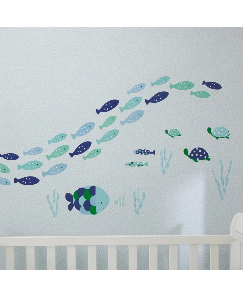 Lambs & Ivy Oceania Aqua/Blue Aquatic Fish Wall Decals/Stickers