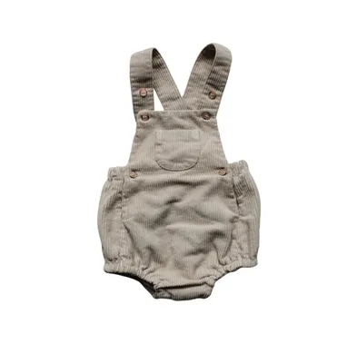 Baby Boy and Baby Girl Cotton Corduroy Overall Romper