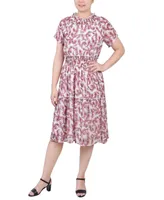 Ny Collection Women's Short Sleeve Smocked Waist Dress