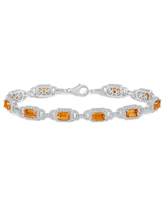 Macy's Citrine And White Topaz Bracelet (5-1/2 ct. t.w and 5/8 ct. t.w) in Sterling Silver