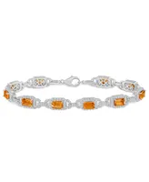 Macy's Citrine And White Topaz Bracelet (5-1/2 ct. t.w and 5/8 ct. t.w) in Sterling Silver