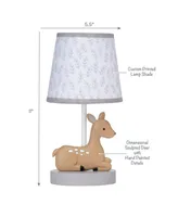 Bedtime Originals Deer Park Woodland Taupe Lamp with Gray/White Shade & Bulb
