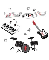 Lambs & Ivy Rock Star Musical Instruments Wall Decals/Stickers - Drums/Guitar