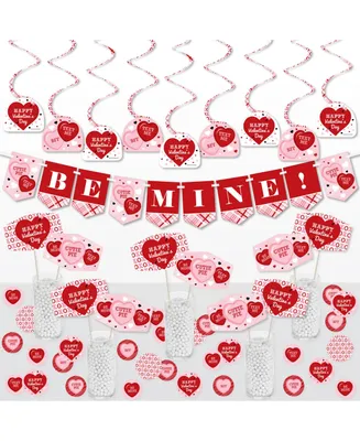 Big Dot of Happiness Conversation Hearts - Valentine's Day Party Supplies Decoration Kit - Decor Galore Party Pack - 51 Pieces