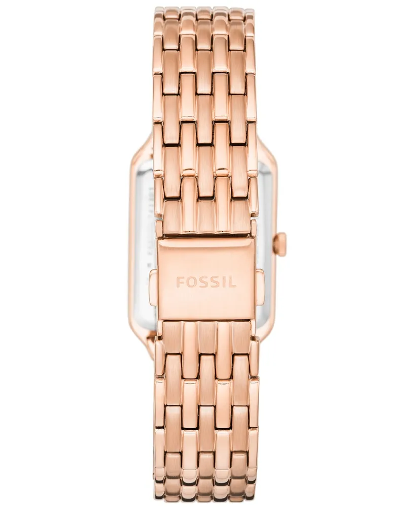 Fossil Women's Raquel Three-Hand Date Rose Gold-Tone Stainless Steel Bracelet Watch, 23mm - Rose Gold
