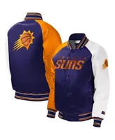 Big Boys and Girls Starter Purple Phoenix Suns Raglan Full-Snap Varsity Jacket