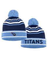 Women's Wear by Erin Andrews Navy Tennessee Titans Colorblock Cuffed Knit Hat with Pom and Scarf Set