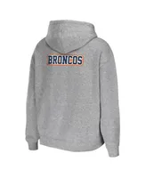 Women's Wear by Erin Andrews Heather Gray Denver Broncos Plus Size Full-Zip Hoodie