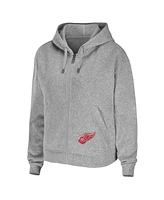 Women's Wear by Erin Andrews Heather Gray Detroit Red Wings Full-Zip Hoodie