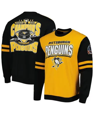 Men's Mitchell & Ness Gold, Black Pittsburgh Penguins 1992 Stanley Cup Champions Pullover Sweatshirt