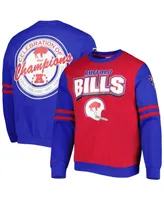 Men's Mitchell & Ness Red Buffalo Bills All Over 2.0 Pullover Sweatshirt