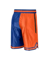 Men's Nike Blue, Orange New York Knicks Courtside Versus Force Split Dna Performance Shorts