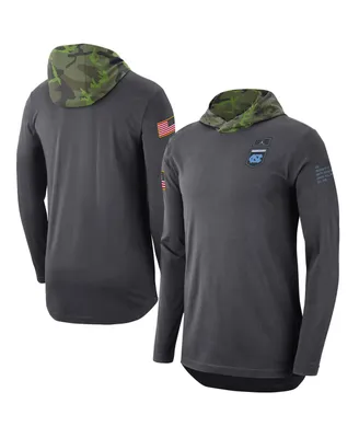 Men's Jordan Anthracite North Carolina Tar Heels Military-Inspired Long Sleeve Hoodie T-shirt