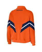 Women's Wear by Erin Andrews Orange Denver Broncos Plus Yarn Dye Stripe Full-Zip Jacket