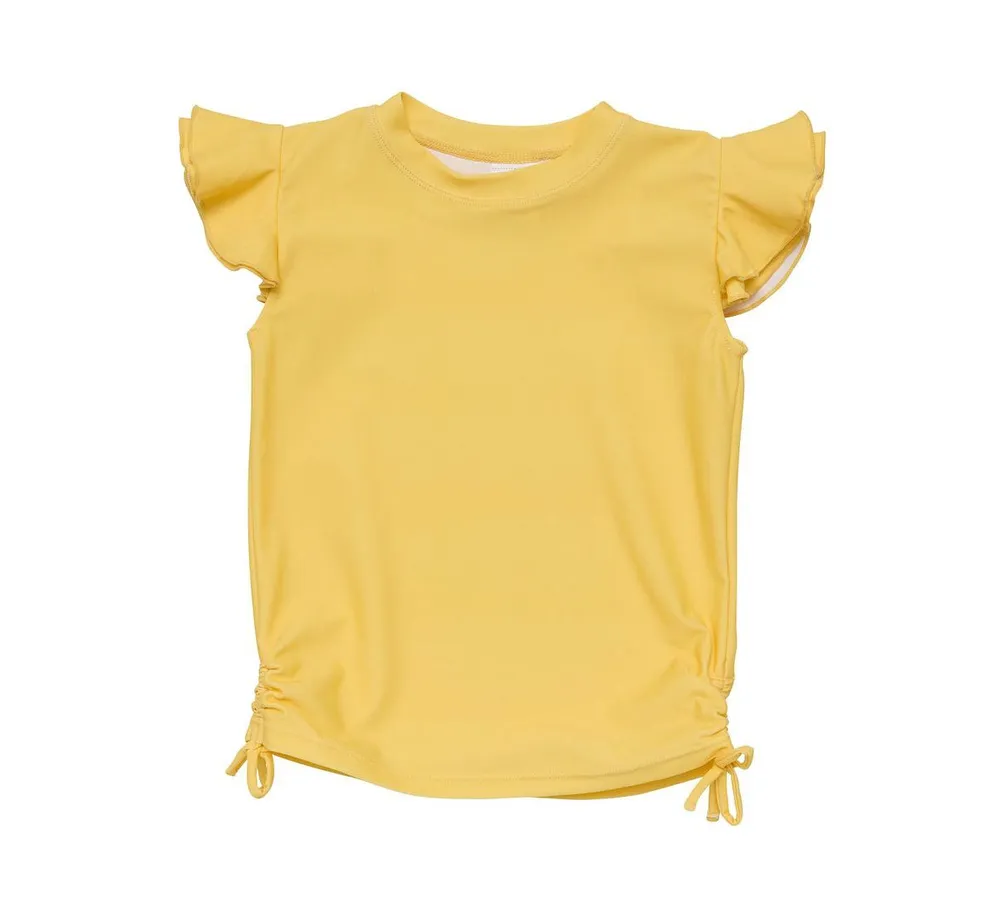 Toddler, Child Girls Marigold Sustainable Flutter Sleeve Rash Top