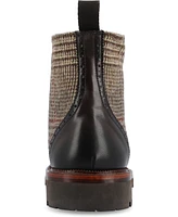 Taft Men's Livingston Handcrafted Leather and Wool Dress Lace-up Rubber Sole Boots