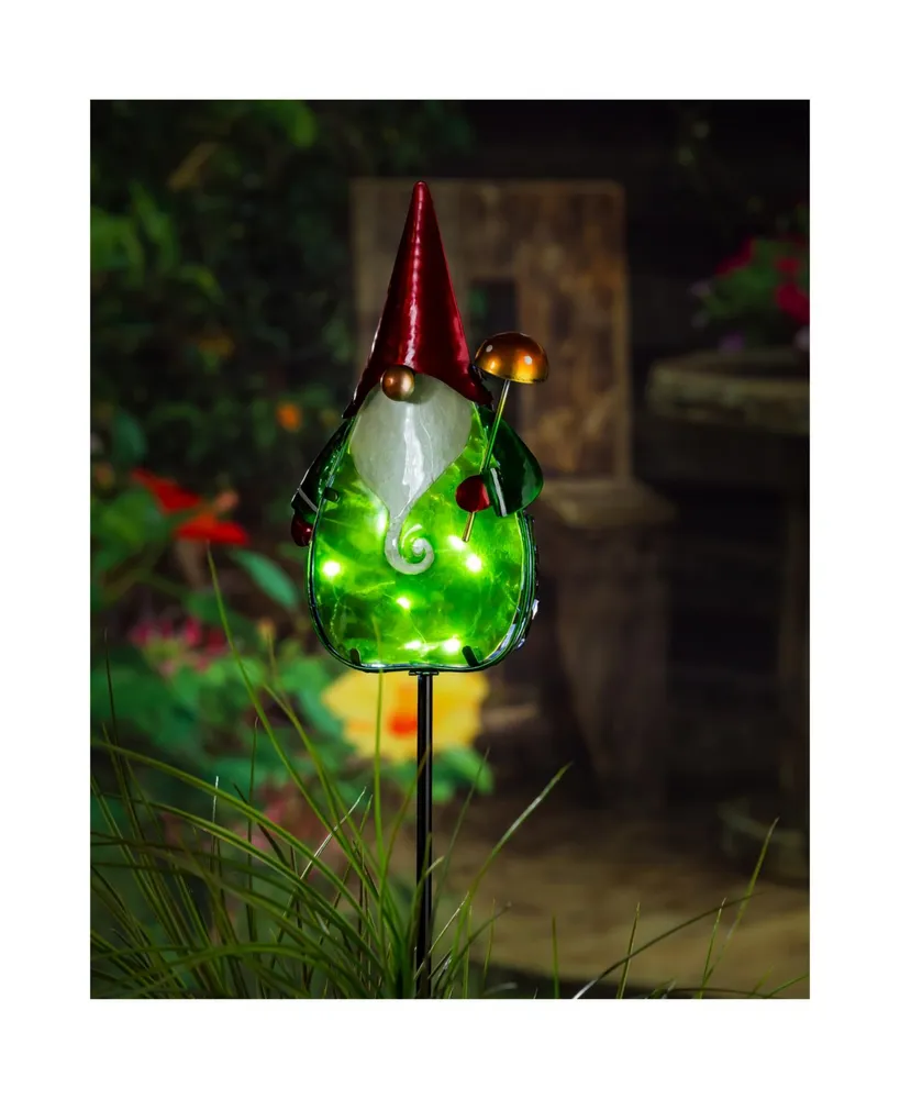 Evergreen 36"H Secret Solar Garden Stake, Gnome