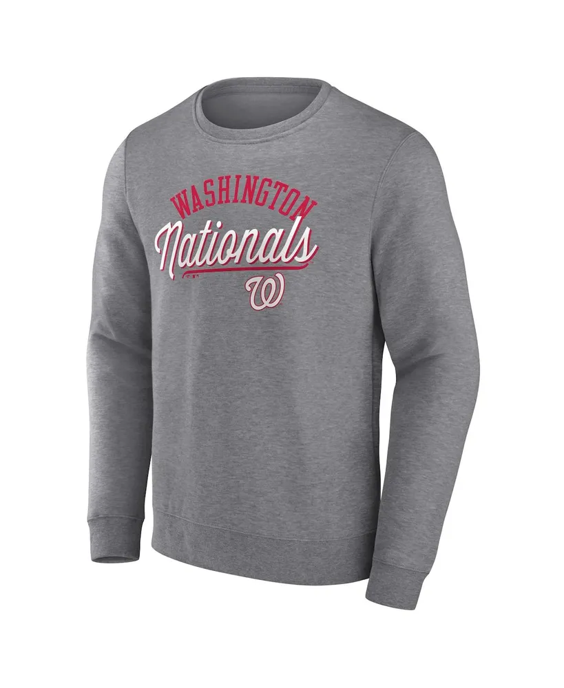 Men's Fanatics Heather Gray Washington Nationals Simplicity Pullover Sweatshirt