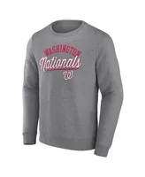 Men's Fanatics Heather Gray Washington Nationals Simplicity Pullover Sweatshirt