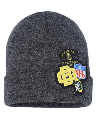 Big Boys and Girls Mitchell & Ness Black Green Bay Packers Xl Logo Cuffed Knit Hat