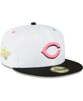 Men's New Era White Cincinnati Reds Neon Eye 59FIFTY Fitted Hat