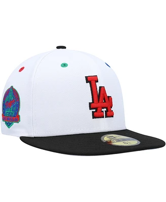 Men's New Era White, Black Los Angeles Dodgers 60th Anniversary Primary Eye 59FIFTY Fitted Hat