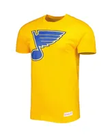 Men's Mitchell & Ness Gold St. Louis Blues Vintage-Like Logo T-shirt