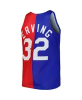 Men's Mitchell & Ness Julius Erving Blue, Red New York Nets Hardwood Classics 1973-74 Split Swingman Jersey