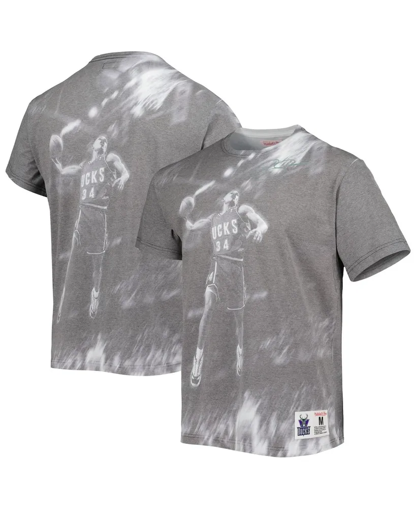 Men's Mitchell & Ness Ray Allen Heather Gray Milwaukee Bucks Above The Rim T-shirt