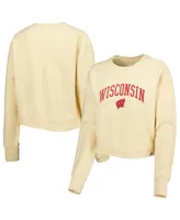 Women's League Collegiate Wear Cream Wisconsin Badgers Classic Campus Corded Timber Sweatshirt