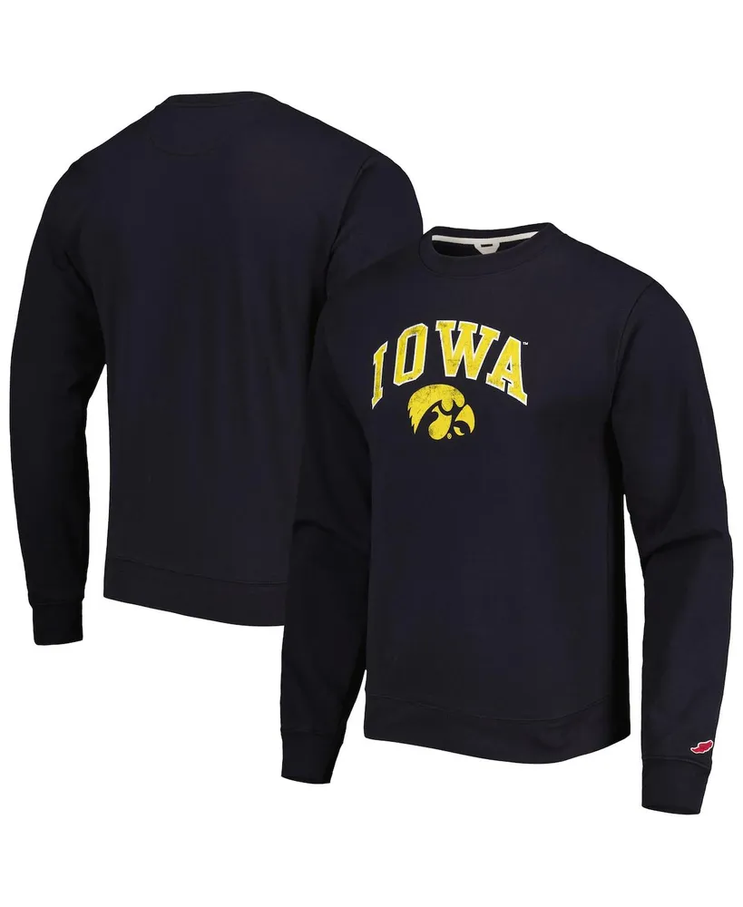 Men's League Collegiate Wear Black Iowa Hawkeyes 1965 Arch Essential Pullover Sweatshirt