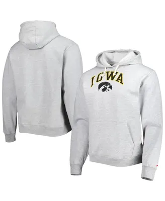Men's League Collegiate Wear Heather Gray Iowa Hawkeyes Arch Essential Fleece Pullover Hoodie