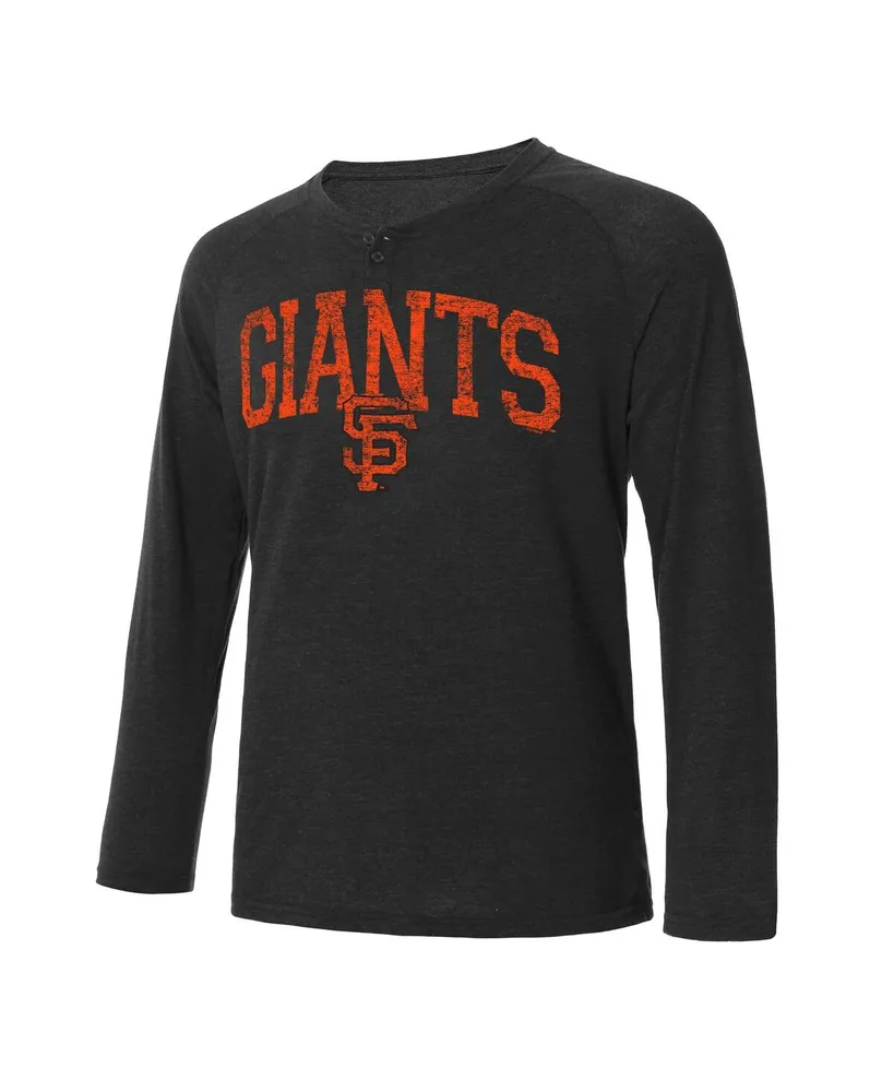 Men's Concepts Sport Black San Francisco Giants Inertia Raglan Long Sleeve Henley T-shirt