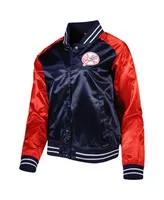 Women's Mitchell & Ness Navy New York Yankees Team 2.0 Satin Raglan Full-Snap Jacket