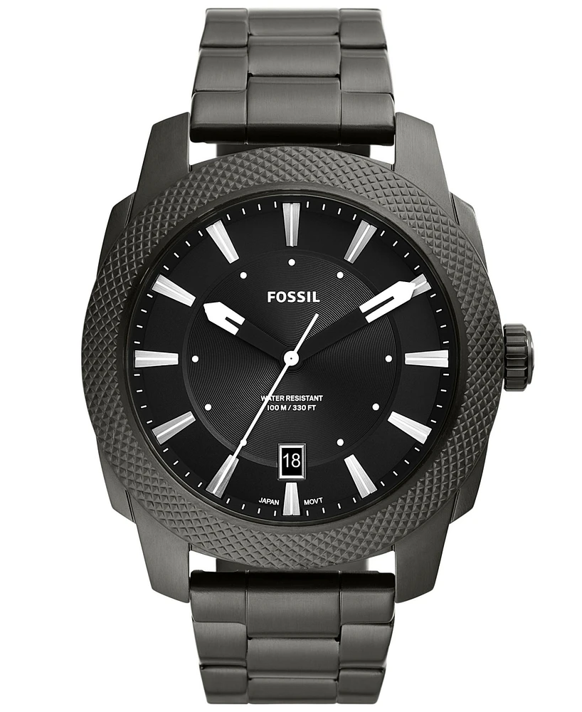 Fossil Men's Machine Quartz Gray Stainless Steel Bracelet Watch, 49mm